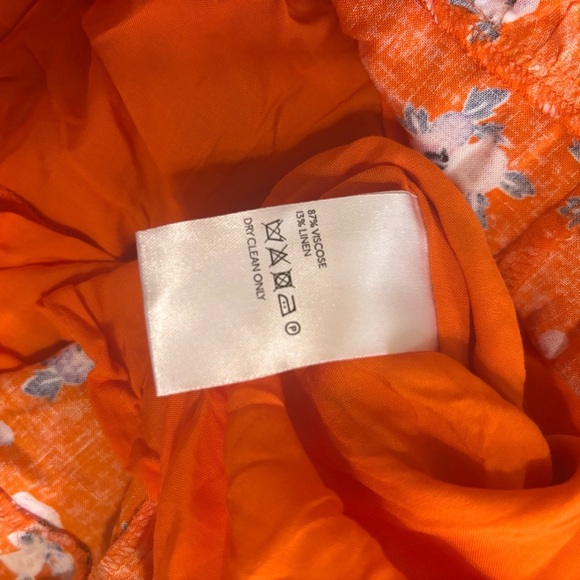 Free People Orange Floral Mini Dress size S - Picture 9 of 11